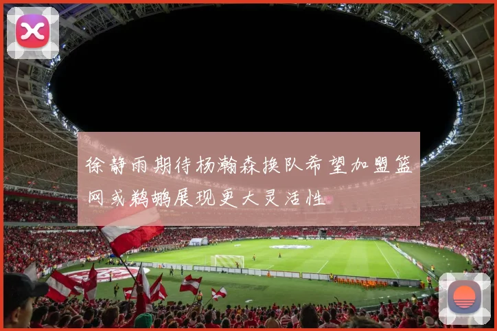徐静雨期待杨瀚森换队希望加盟篮网或鹈鹕展现更大灵活性